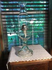 Early 19” Pedestal Oil Lamp With New Wick