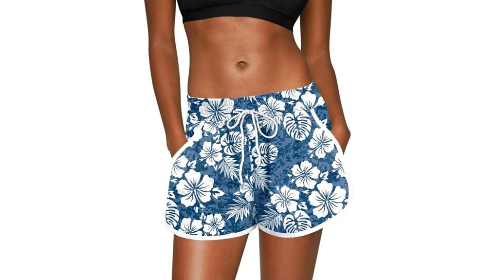floral beach boardshorts for women