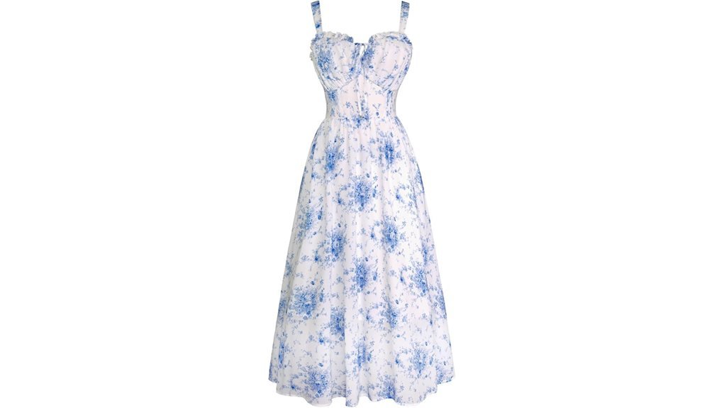 floral corset dress pocket
