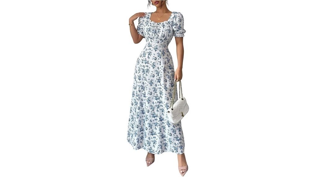 floral puff sleeve dress