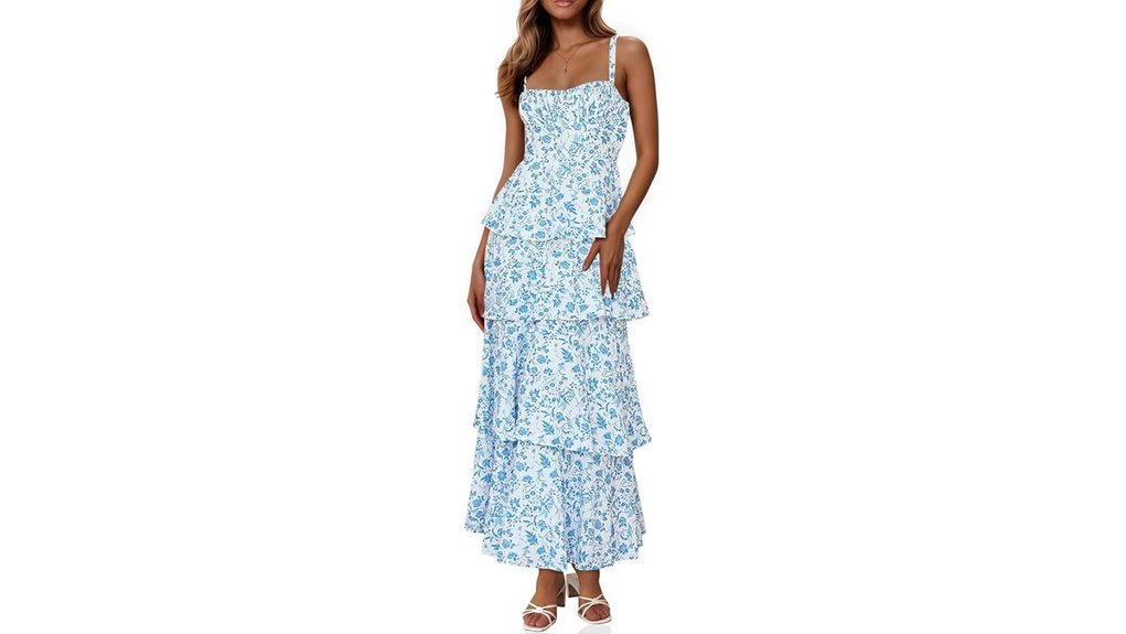 floral ruffled maxi dress
