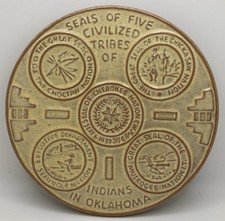 Frankoma Pottery Seals Of 5 Civilized Tribes Of Indians In Oklahoma Trivet USA