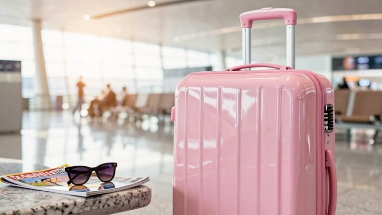fun stylish pink luggage