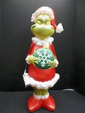 Gemmy The GRINCH w/ Bulb 24" Christmas Light Up Blow Mold Dr. Seuss Light Up