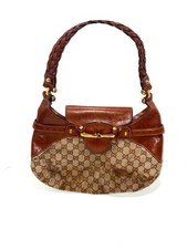 Gucci Vintage Horsebit GG Canvas & Leather Hobo Bag Brown Restoration Project