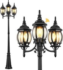 Lamp Posts Outdoor Lighting, 3-Head Lights for outside with Waterproof Aluminum