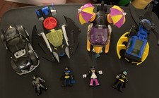 Lot Of 8 Batman Penguin Copter Imaginext Batmobile BatCopter Figures Batwing