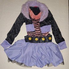 Monster High Child Costume Size M with Wig Clawdeen Wolf Dress Up Halloween Play