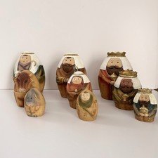 Nativity Set Nesting Dolls 9 Pieces Christmas Roman Inc.
