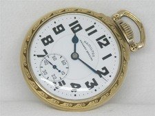 NEAR MINT HAMILTON 992B 21 JEWEL RAILROAD WATCH MODEL A GOLD FILL CASE, SERVICED
