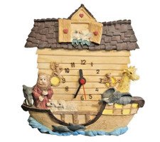 Noah’s Ark Animal clock Kids Room Biblical Decor Vintage Style Nursery playroom