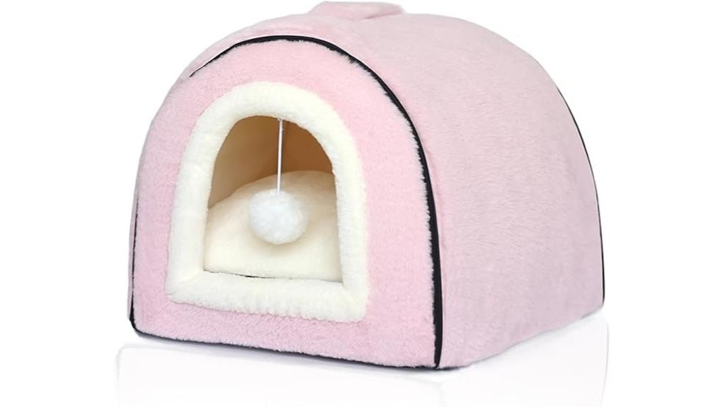 pink anti slip cat bed