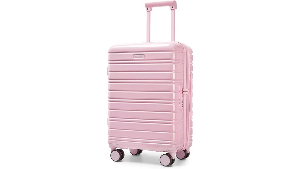 pink expandable carry on luggage