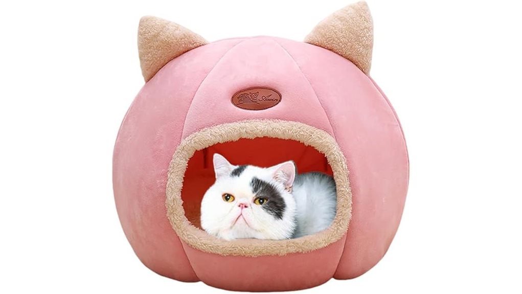 pink removable cat bed