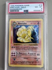 Pokemon Ninetales Base Set Shadowless #12 Holo Rare PSA 8 NM/MT