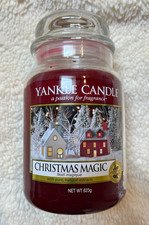 RARE retired Yankee Candle ~ " Christmas Magic " large jar candle 22 oz HTF