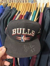 RARE Vintage Chicago Bulls Logo Athletic Black Spike Snapback Hat Steve Kerr