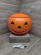 Rare Vtg 16" 1991 Union Products Halloween Blow Mold Pumpkin W Removable Lid