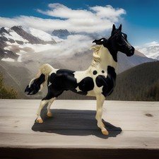 Retired Breyer Horse #1141 Black White Tobiano American Saddlebred Stallion