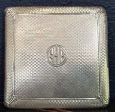 Sterling Silver Cigarette Case ~ 925 Vintage 200 ~ 3.25" Square EBH 103.1-Grams
