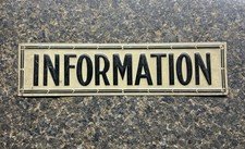 Vintage 1960s Information Metal Tin Tacker Sign Country Store Gas And Oil Sign
