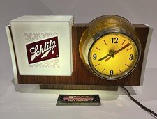 Vintage 1960s Schlitz Lighted Motion Rotating Barrel Clock Beer Register Sign