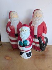 Vintage Blow Mold Santa Lot 3pc No Light Kits