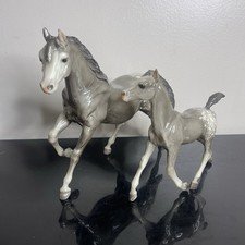 Vintage Breyer Horses Grey Appaloosa Glossy Running Mare #123 & Foal #133