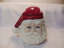 Vintage Ceramic 1960's Santa Claus Christmas Cookie Jar Canister