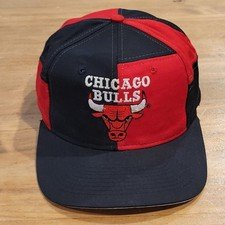 Vintage Chicago Bulls Hat Snapback Drew Pearson Twill Patchwork Zig Zag 90s NBA