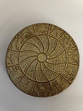 Vintage Frankoma Pottery Zodiac Trivet Wall Plaque Art Astrology MCM