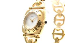 vintage GUCCI 6400L 【Exc+5】21mm Horsebit Chain Gold Quartz Women's From JAPAN