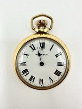 Vintage Ingersoll Pocket Watch Gold Tone Roman Numeral Gt Britain - PARTS/REPAIR
