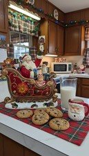 Vintage Mercuries China Christmas Santa Sleigh Cookie Jar Ceramic 1990s Holiday