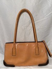 Vintage PRADA Patent Leather Shoulder Bag Orange/Brown Y2K