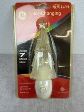 Vtg 7-Color Changing Christmas Tree LED Night Light Wall Swivel Plug-In 6" NOS