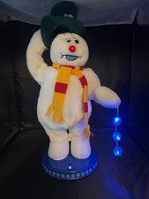 Vtg Gemmy Frosty The Snowman Animated plush Snowflake lights dances sings 2004