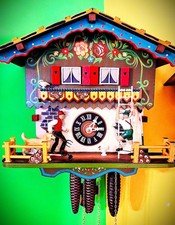 World Famous SCHMECKENBECHER Farmers Daughter Musical Cuckoo Clock #26