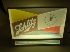 1955 Schlitz Light Up Beer Clock Vintage Milwaukee Famous Tested Works White
