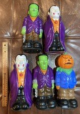 5 Halloween VTG Empire Blow Molds Vampire Frankenstein Pumpkin Man Lot 1998
