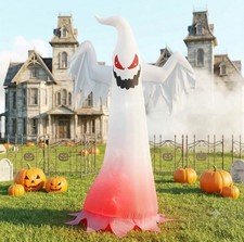8 FT Halloween Inflatable Giant Red Ghost Outdoor Yard Decor Blow Up VIVOHOME