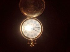 Antique Omega pocket watch Switzerland Gold plate Full Hunter 50mm