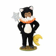 Bethany Lowe Dressed Up Dessi Cat Figurine Halloween Kitten Silver Star Moon