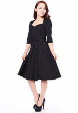 BOW BACK DRESS BLACK OPEN BACK GOTHIC BOW VICTORIAN STEAMPUNK VINTAGE