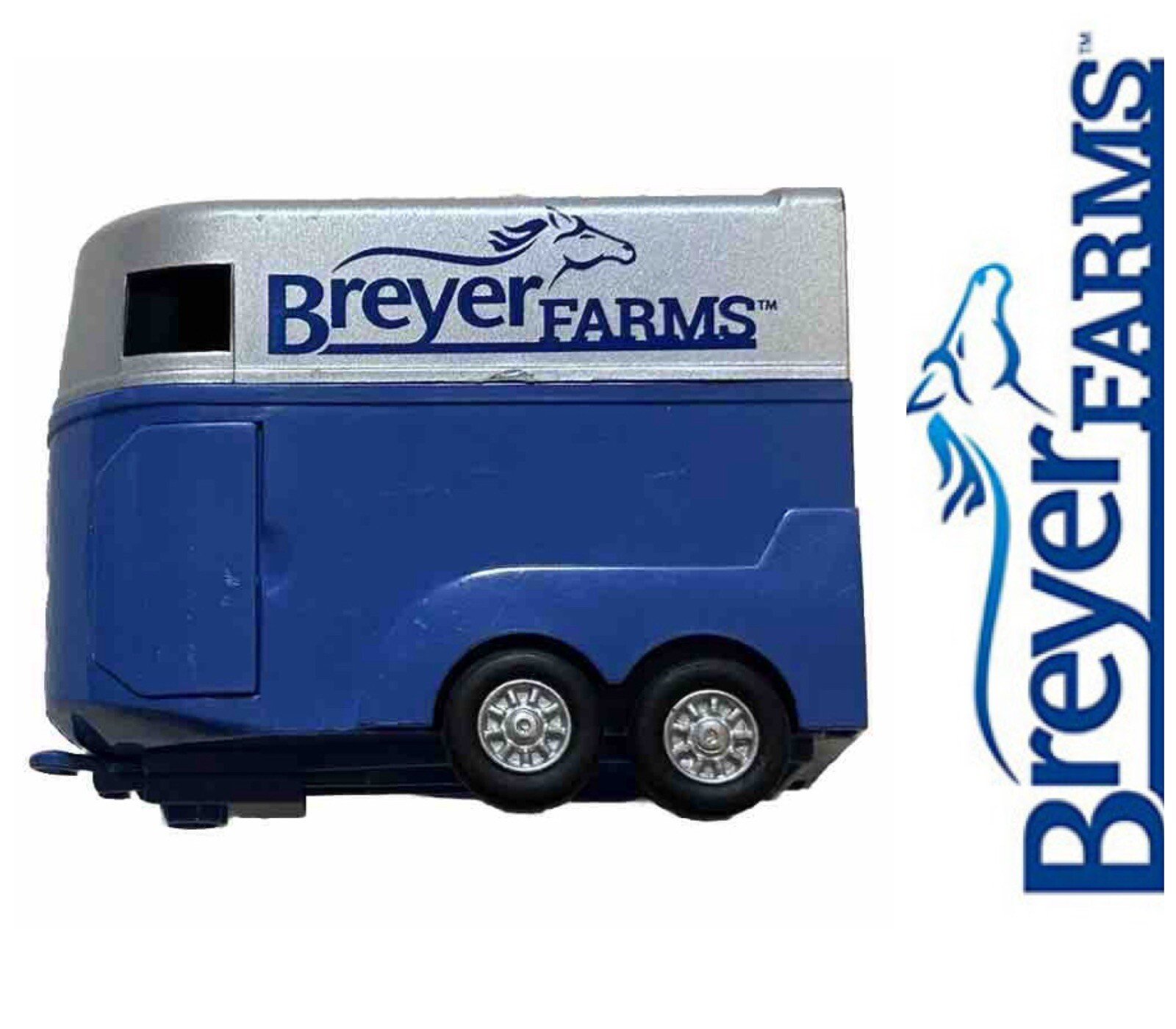 Breyer Farms Stablemates Tag-A-Long Trailer - Blue - Drop Down Loading Ramp