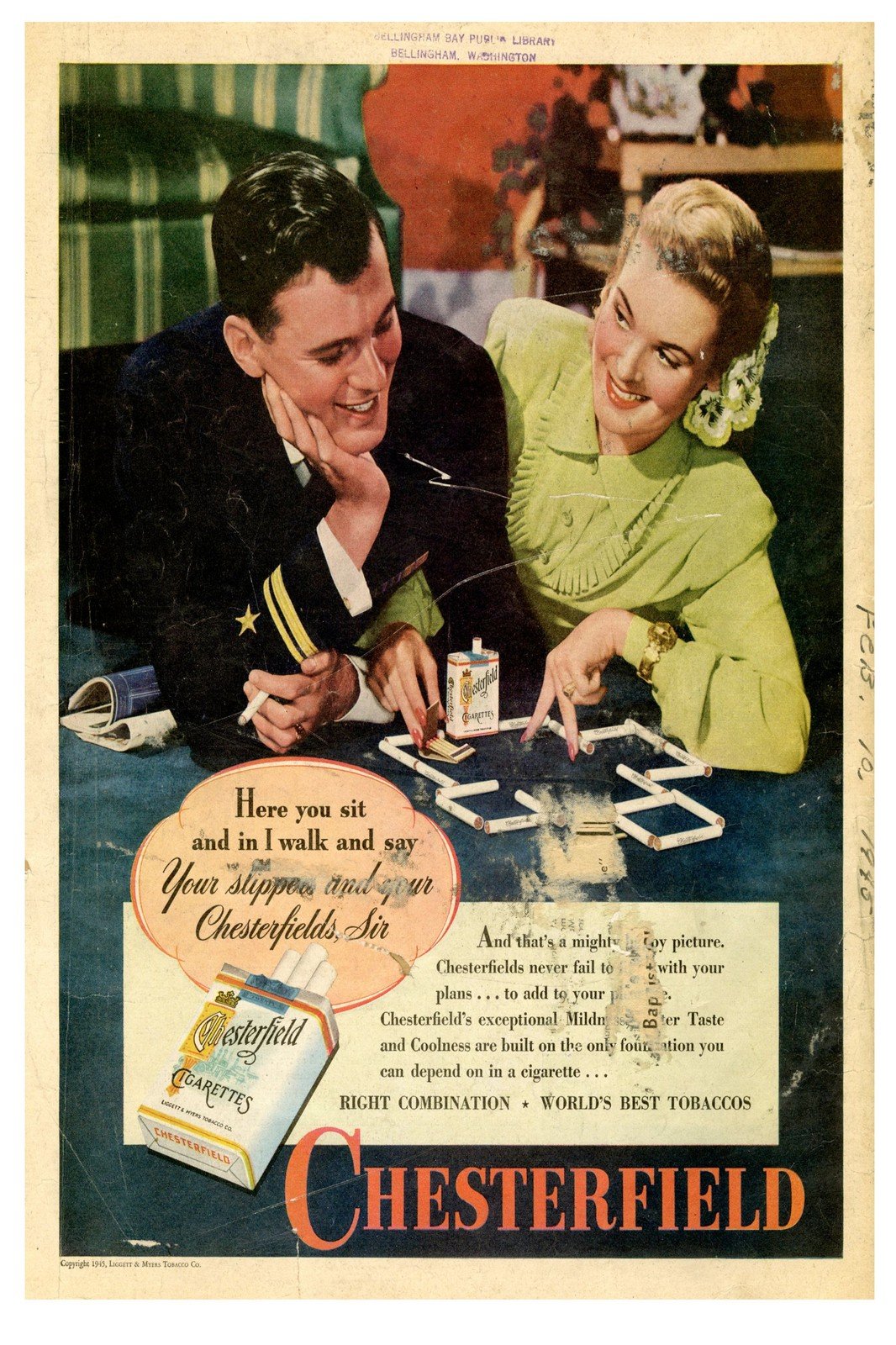 ️Chesterfield Vintage Ad Poster - 24x36” Hi-Res Print - 200 GSM Paper️