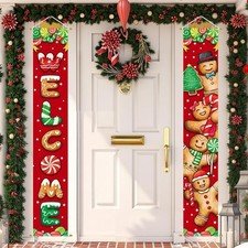 Christmas Decorations Outdoor Yard: Cute Gingerbread Man Front Porch Sign Set...