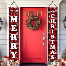 Christmas Decorations Outdoor Yard Front Porch 71 inches by 12 inches, Red