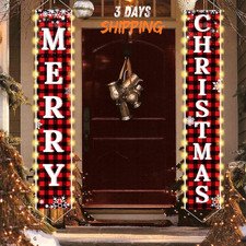 Christmas Decorations Outdoor Yard, outside Front Porch Sign Set with Lights, Re