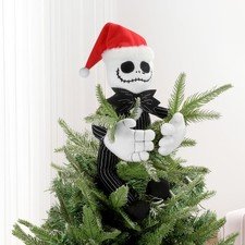 Christmas Tree Topper Decorations, Cute Plush Jack Huggers with Santa Hat, Po...